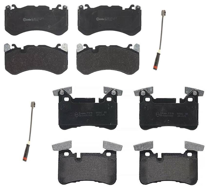 Audi Mercedes Brake Pads Kit - Front and Rear (Low-Met) 4G0698151AC - Brembo 3724868KIT